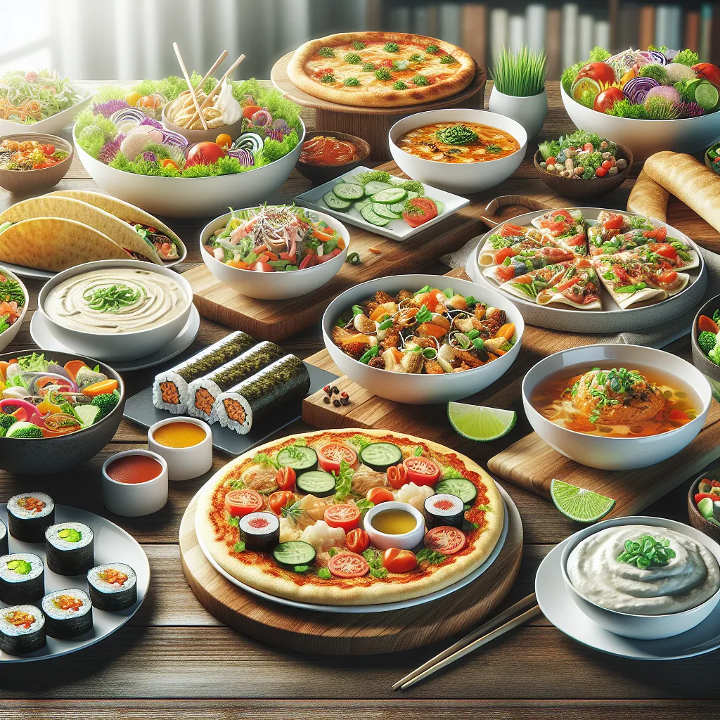 Realistic stock image of diverse food options